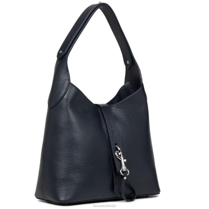 kadınlar m hobo çanta foulonne çift kanca bleu fonce-in-argent Lancaster Paris çanta H0LP2950