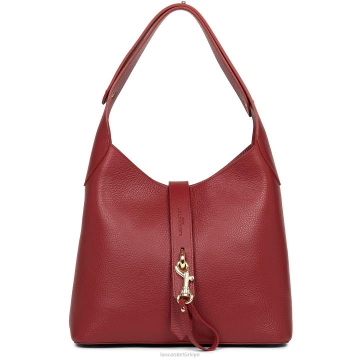 kadınlar m hobo çanta foulonne çift kanca kızarık karmin Lancaster Paris çanta H0LP2947