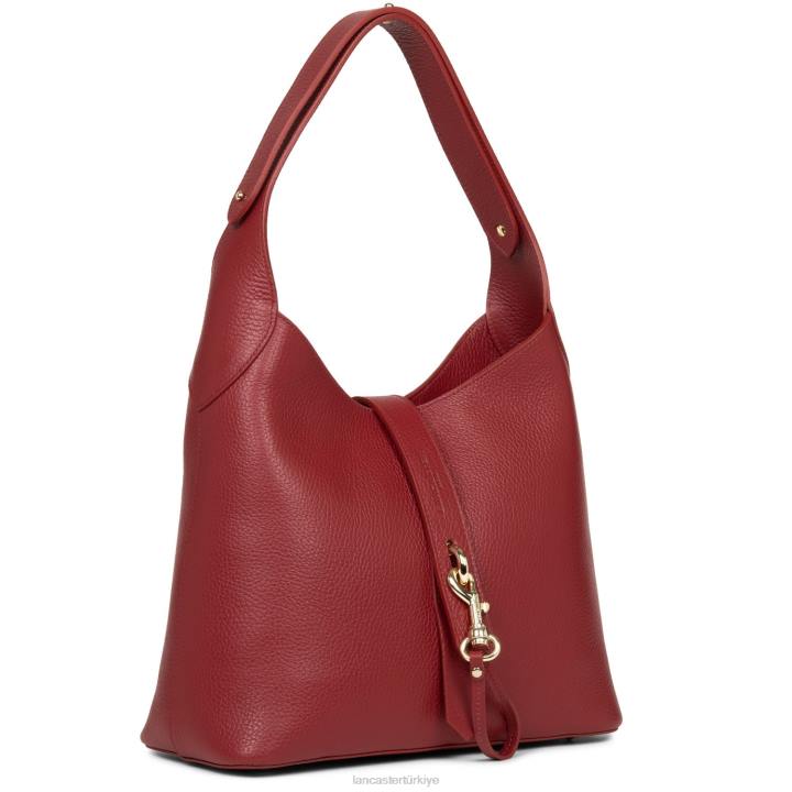 kadınlar m hobo çanta foulonne çift kanca kızarık karmin Lancaster Paris çanta H0LP2947