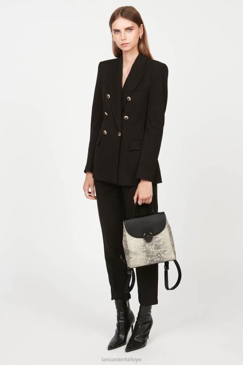 kadınlar sırt çantası kara iguana Lancaster Paris çanta H0LP4568