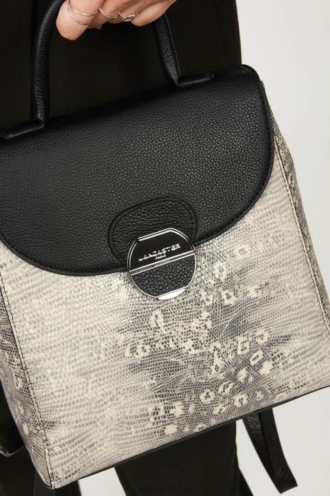kadınlar sırt çantası kara iguana Lancaster Paris çanta H0LP4568