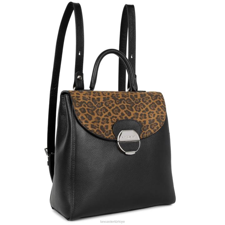 kadınlar sırt çantası kara leopar Lancaster Paris çanta H0LP4558