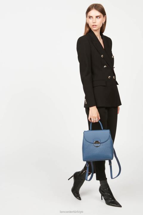kadınlar sırt çantası mavi timsah Lancaster Paris çanta H0LP4566
