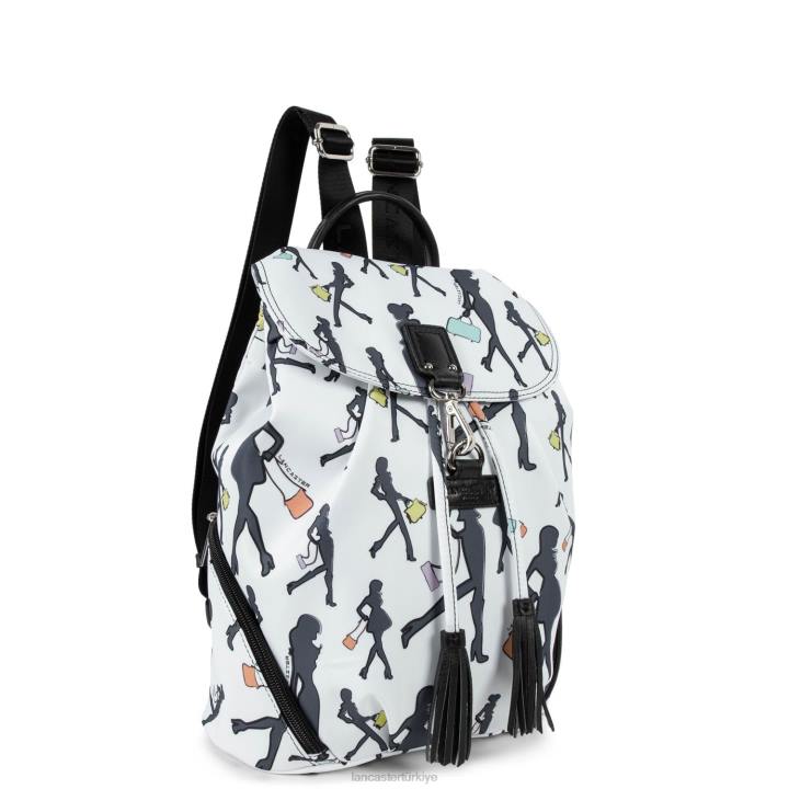 kadınlar sırt çantası temel ponpon beyaz çoklu Lancaster Paris çanta H0LP4588