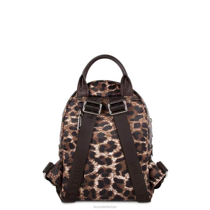 kadınlar sırt çantası temel spor kestane rengi leopar Lancaster Paris çanta H0LP4595
